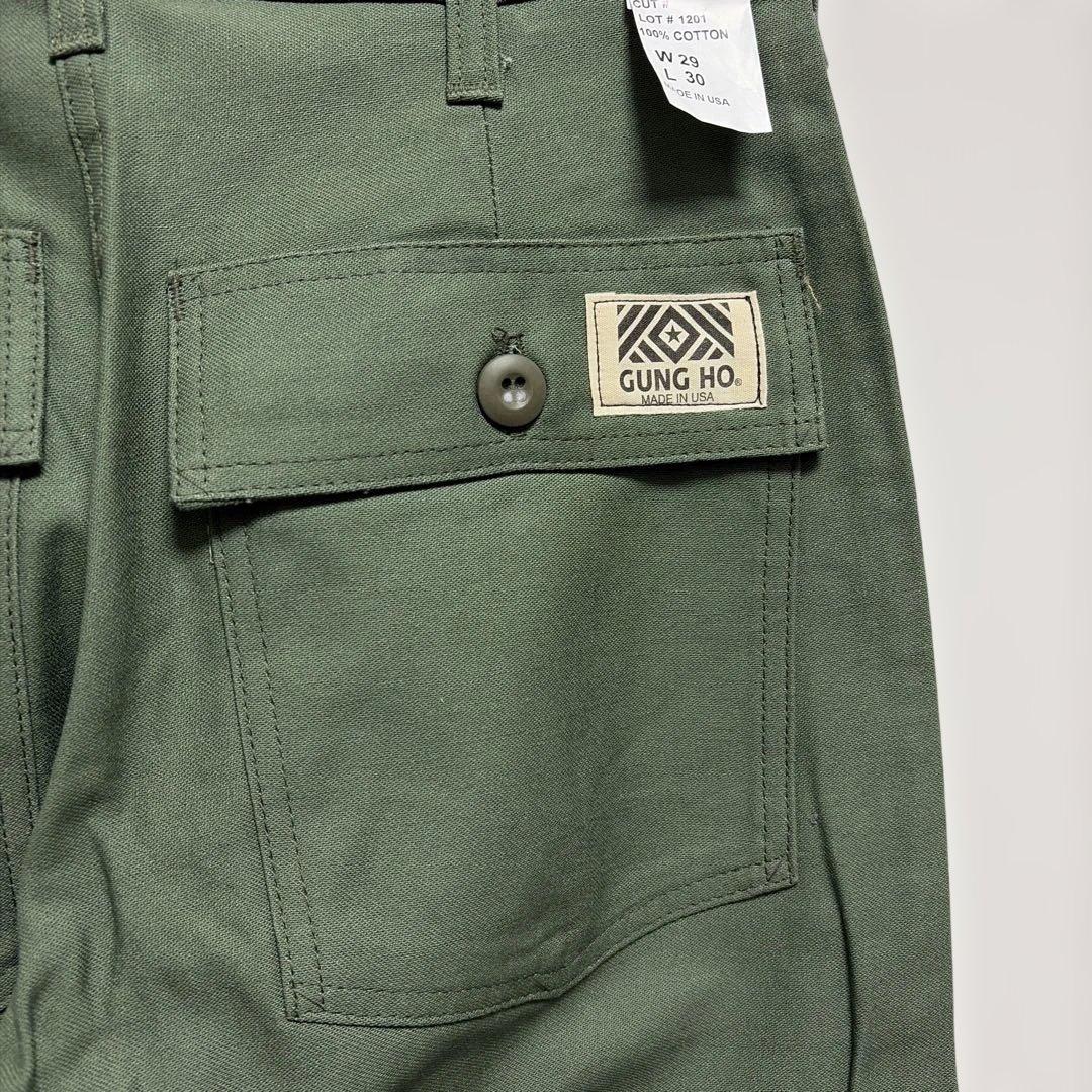 【未使用USA製】旧タグGUNG HOベイカーパンツ　バックサテンW29L30