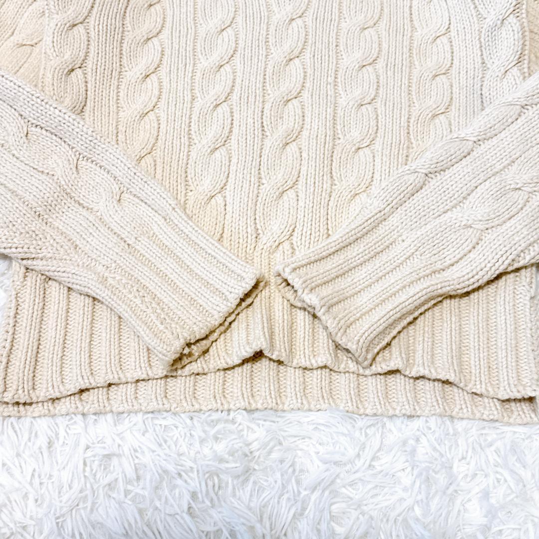 三つ星✨RRL　木村拓哉　チルデンニット　ケーブル　Vネック　S　アイボリー