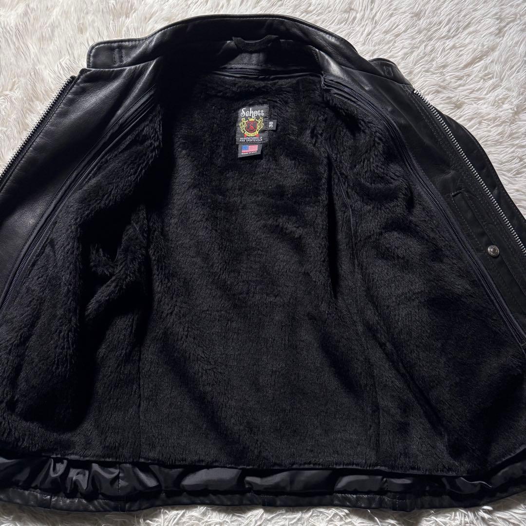 美品/激レア✨schott ライダースジャケット　147 本革　ブラック　38