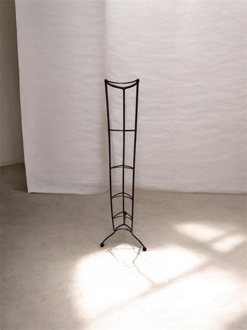 CDラック 鉄製 5段 約95枚収納 スリム タワー型 真鍮色 インダストリアル