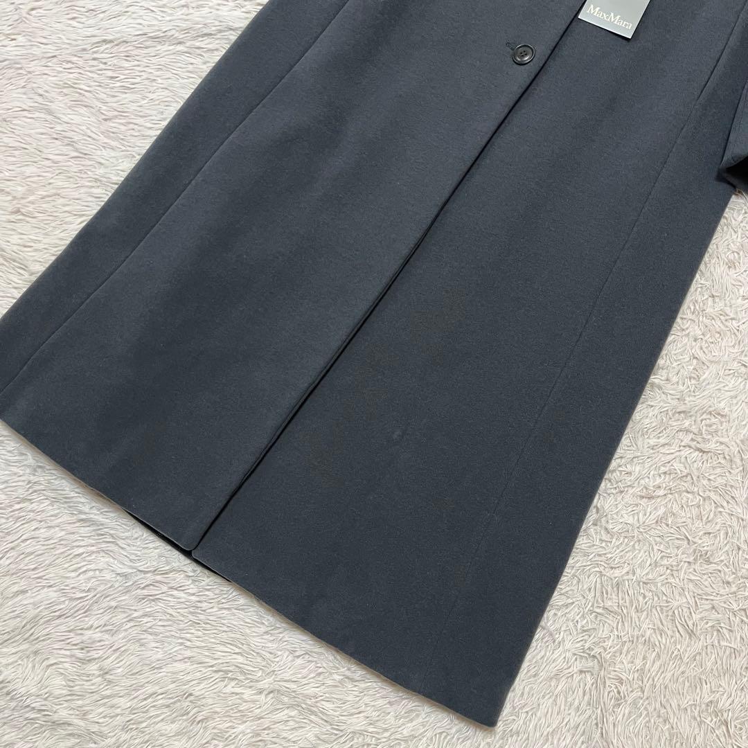 【最高級】マックスマーラ チェスターコート マキシ丈 銀タグ チャコールグレー