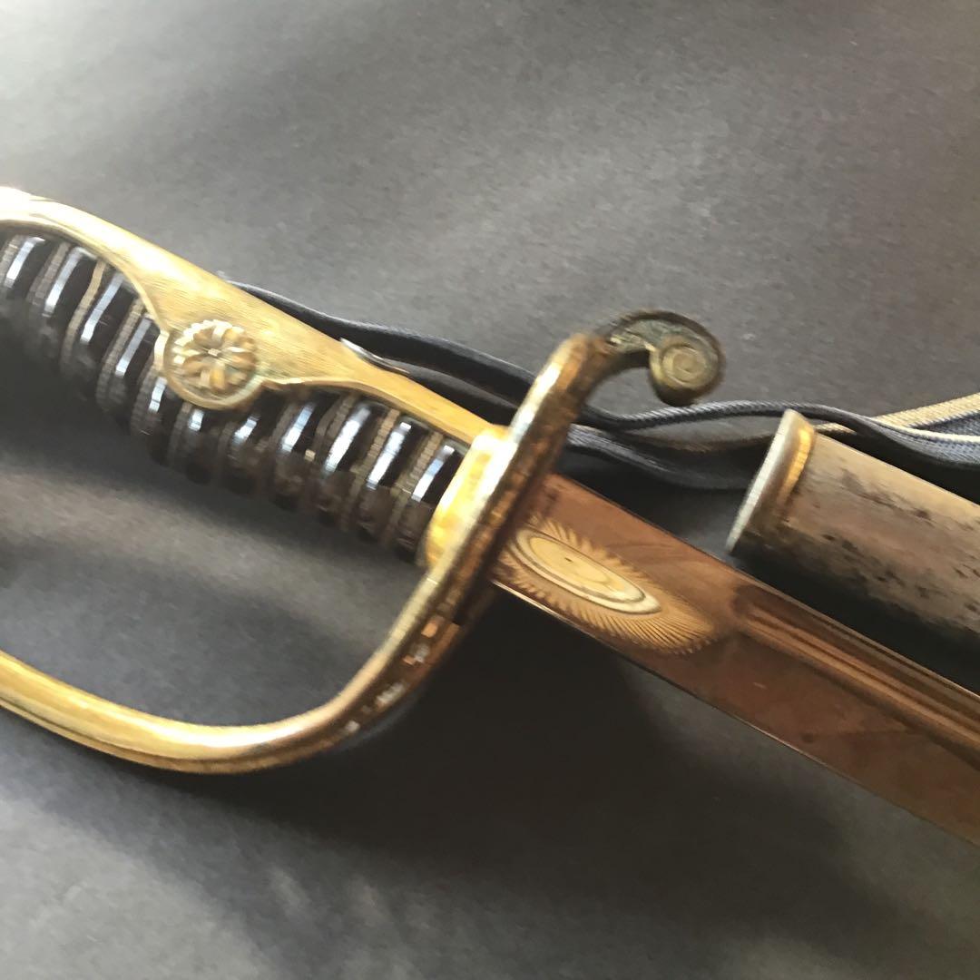 戦前昭和 指揮刀 丸ニ鷹の羽家紋 特注サーベル