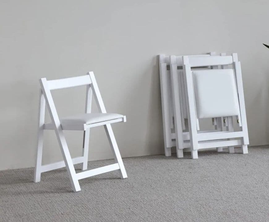 最終価格！ダイニングチェアー 折りたたみ 椅子 ソリッドウッド チェア 2脚 白