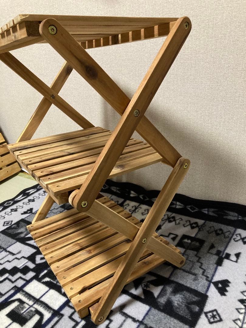 キャプテンスタッグ 3段ラック 木製テーブル