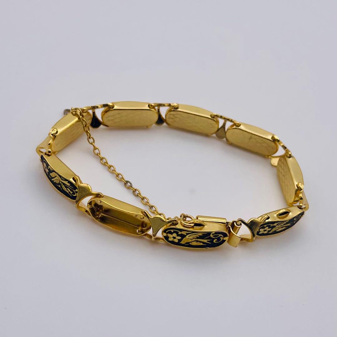 634遺品整理品 ブレスレット ia刻印あり ダマスキナード？ 象嵌？ 金