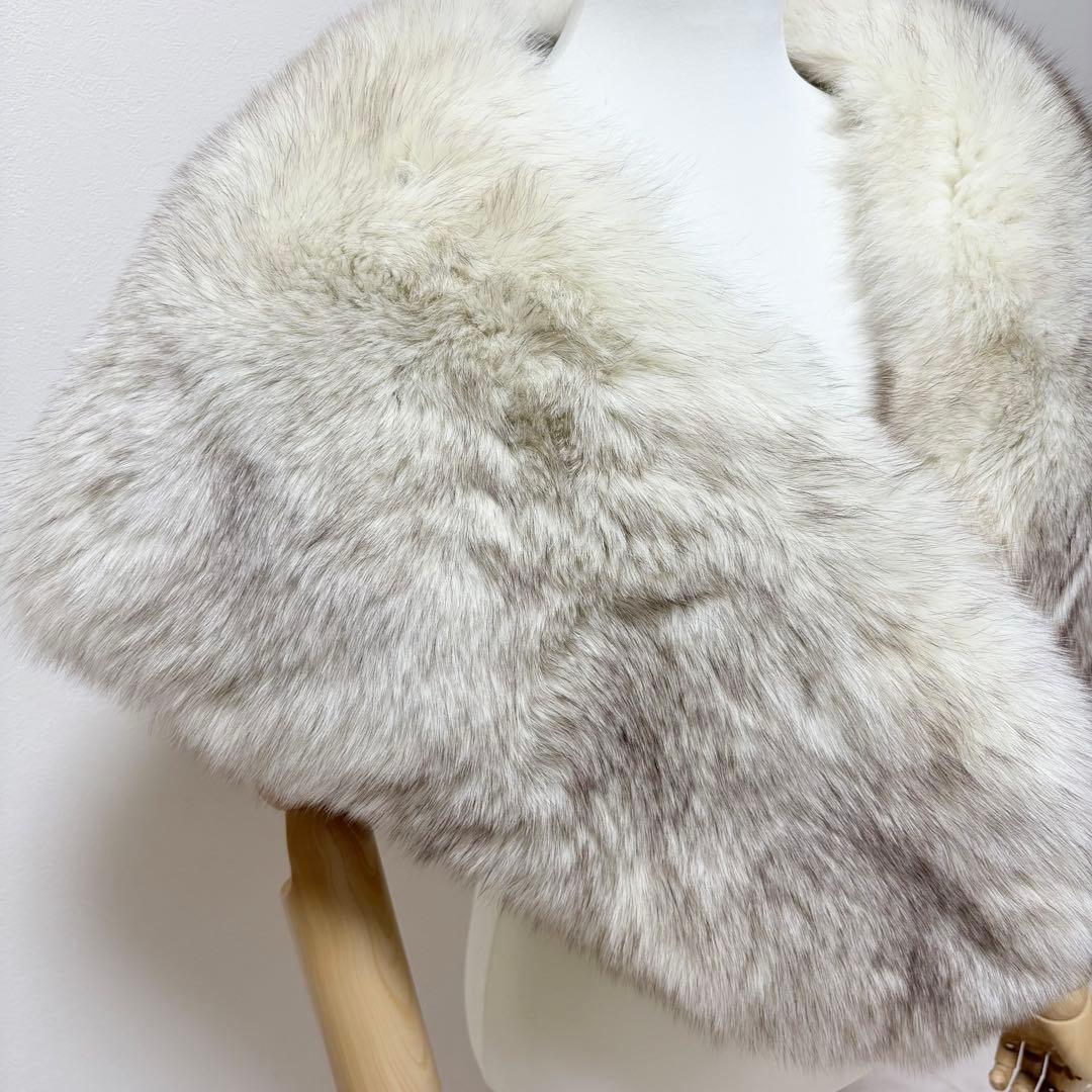 【美品】大判 サガフォックス ブルーフォックス ショール