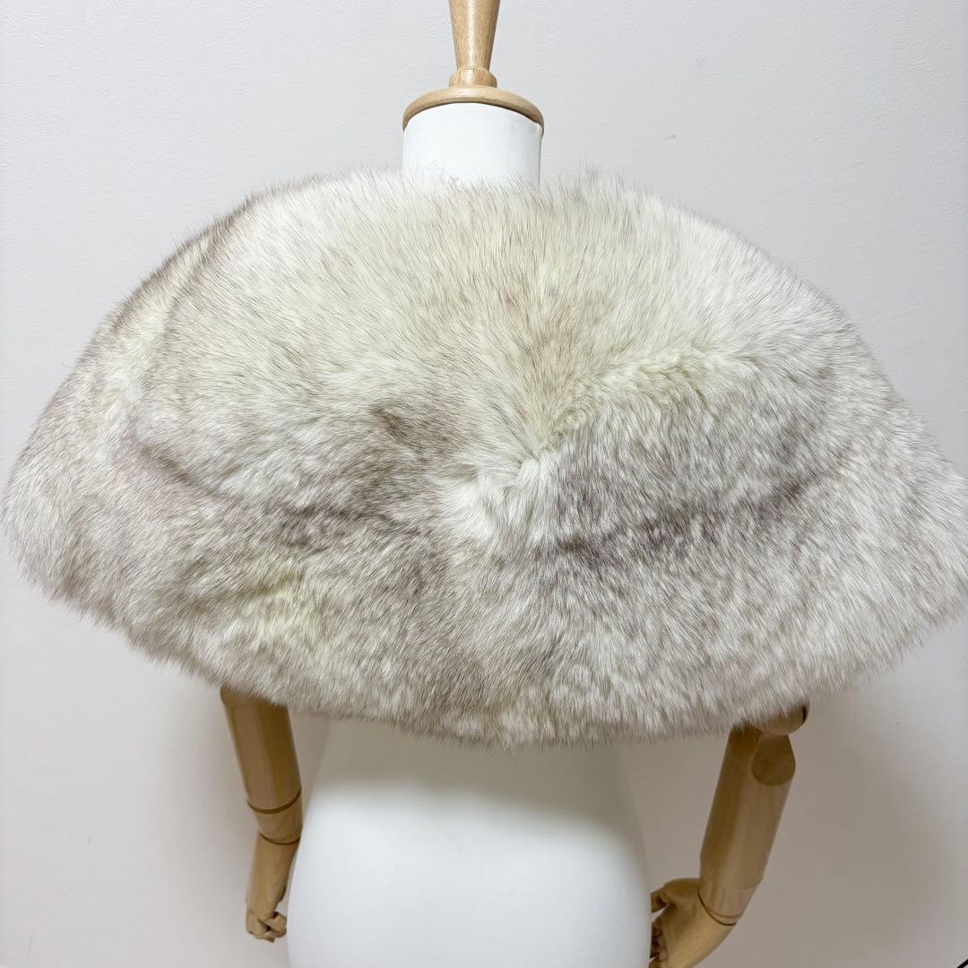 【美品】大判 サガフォックス ブルーフォックス ショール