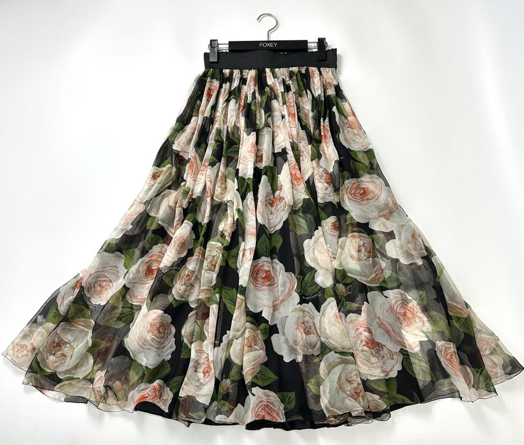 ドルチェ&ガッバーナ＊シルクシフォンローズプリントギャザータック