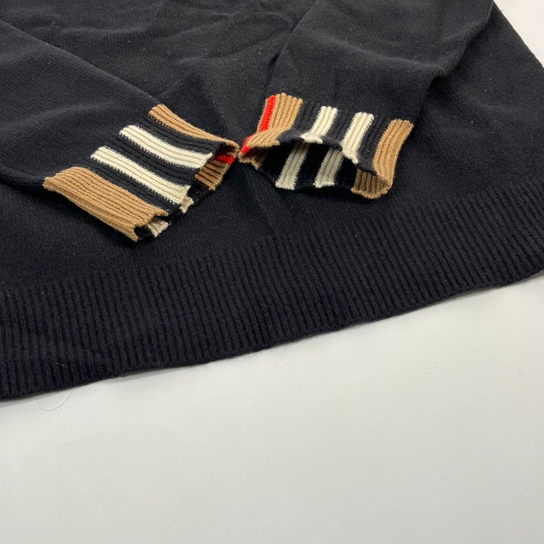 現行　BURBERRY カシミヤ　ニット　セーター　ノバチェック　ブラック