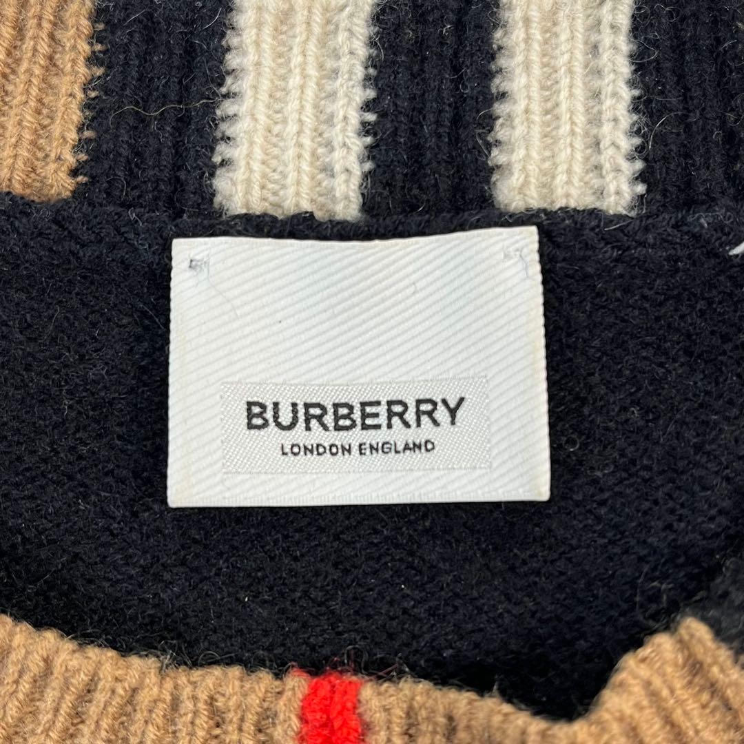 現行　BURBERRY カシミヤ　ニット　セーター　ノバチェック　ブラック