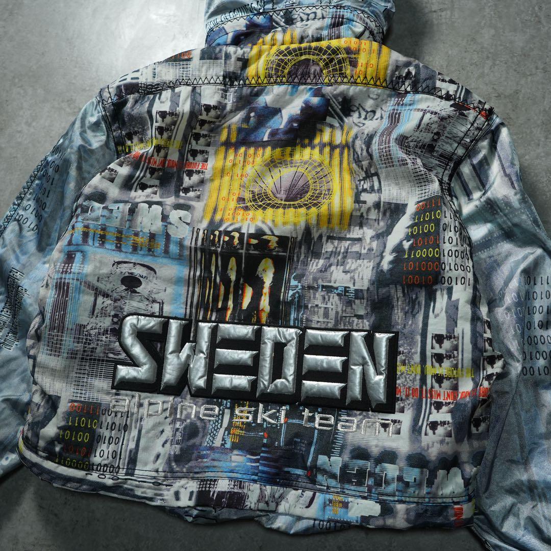 90s GOLDWIN archive 中綿ナイロンジャケット 短丈 シルバー