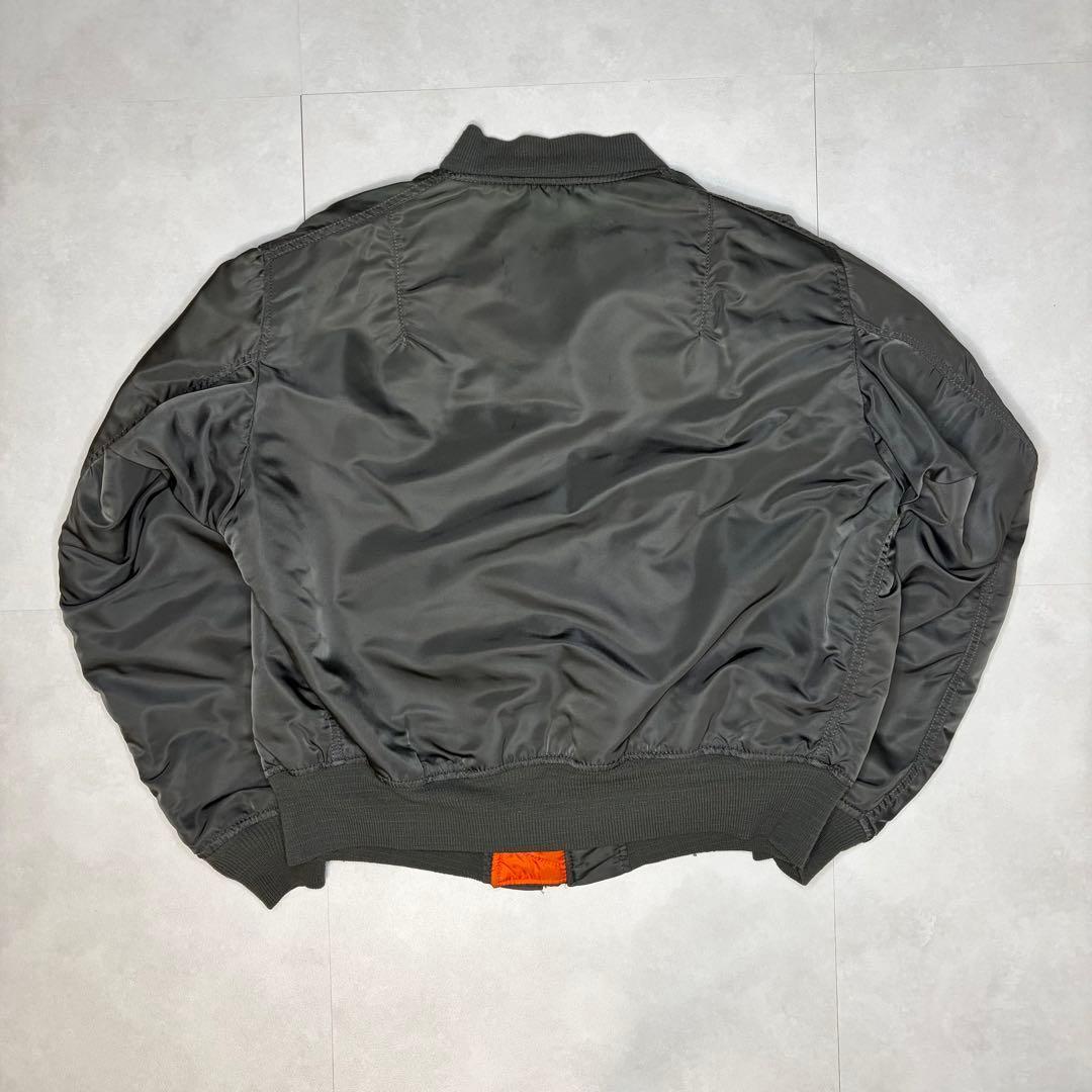 【美品】USA製 90s アルファインダストリーズ MA-1 短丈 グレー L
