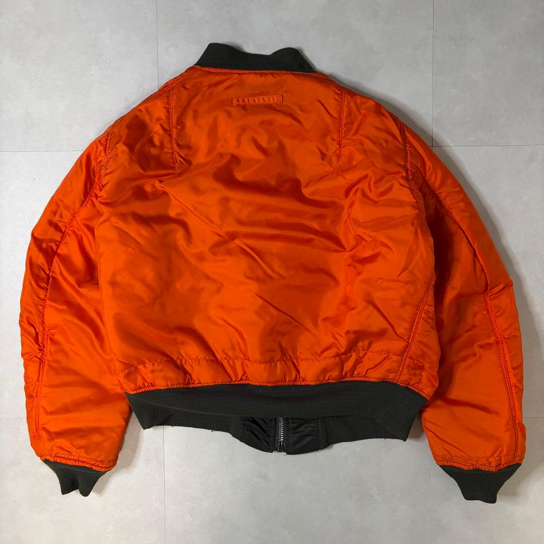 【美品】USA製 90s アルファインダストリーズ MA-1 短丈 グレー L