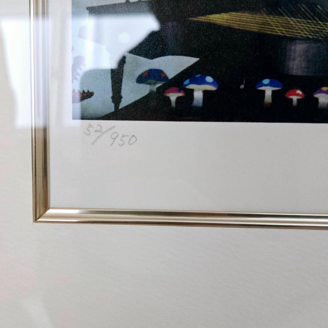 藤城清治　光る森　直筆サイン　ダイヤモンドスクリーン　保証