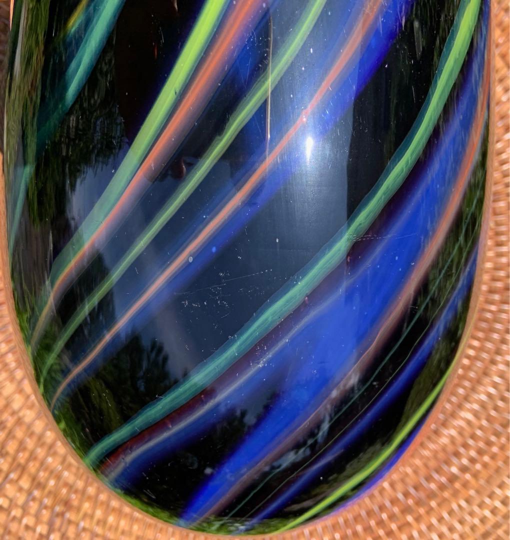 1980´S ミッソーニ ムラーノ製 ガラス ストライプ デザイン 花瓶の通販