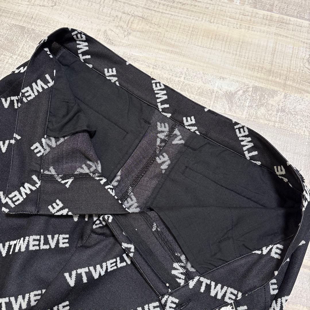 ヴィ・トゥエルヴ★ロゴ総柄★全方向ストレッチ★パンツ 【メンズ サイズL】