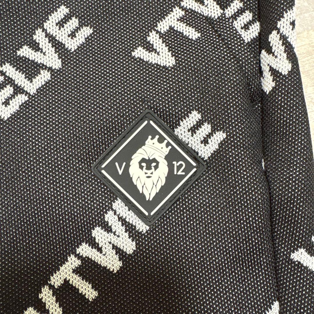 ヴィ・トゥエルヴ★ロゴ総柄★全方向ストレッチ★パンツ 【メンズ サイズL】