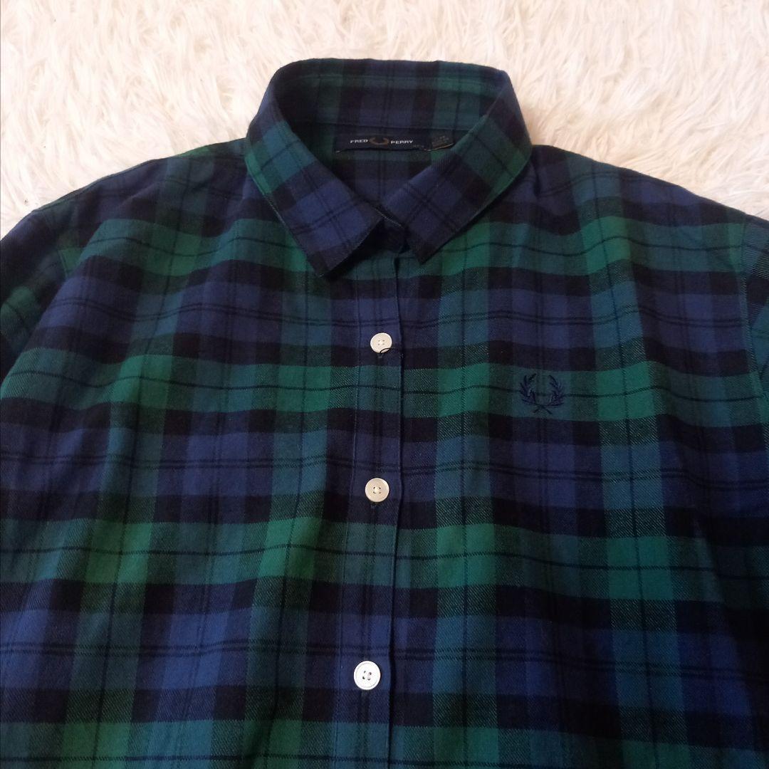 未使用　フレッドペリー　シャツドレス　ブラックウォッチ　サイズS相当