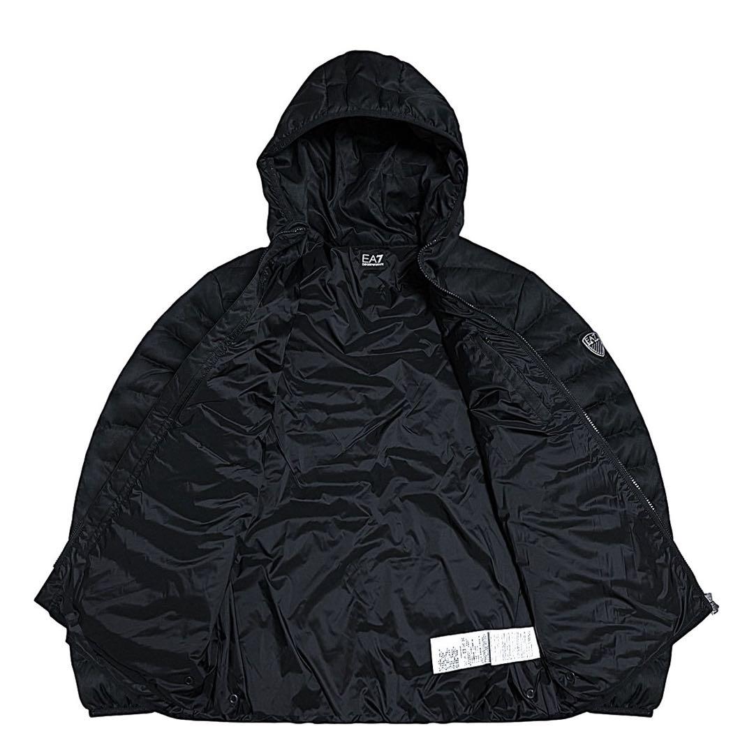 新品 エンポリオアルマーニ EA7 ロゴプレート ダウンジャケット XL 黒