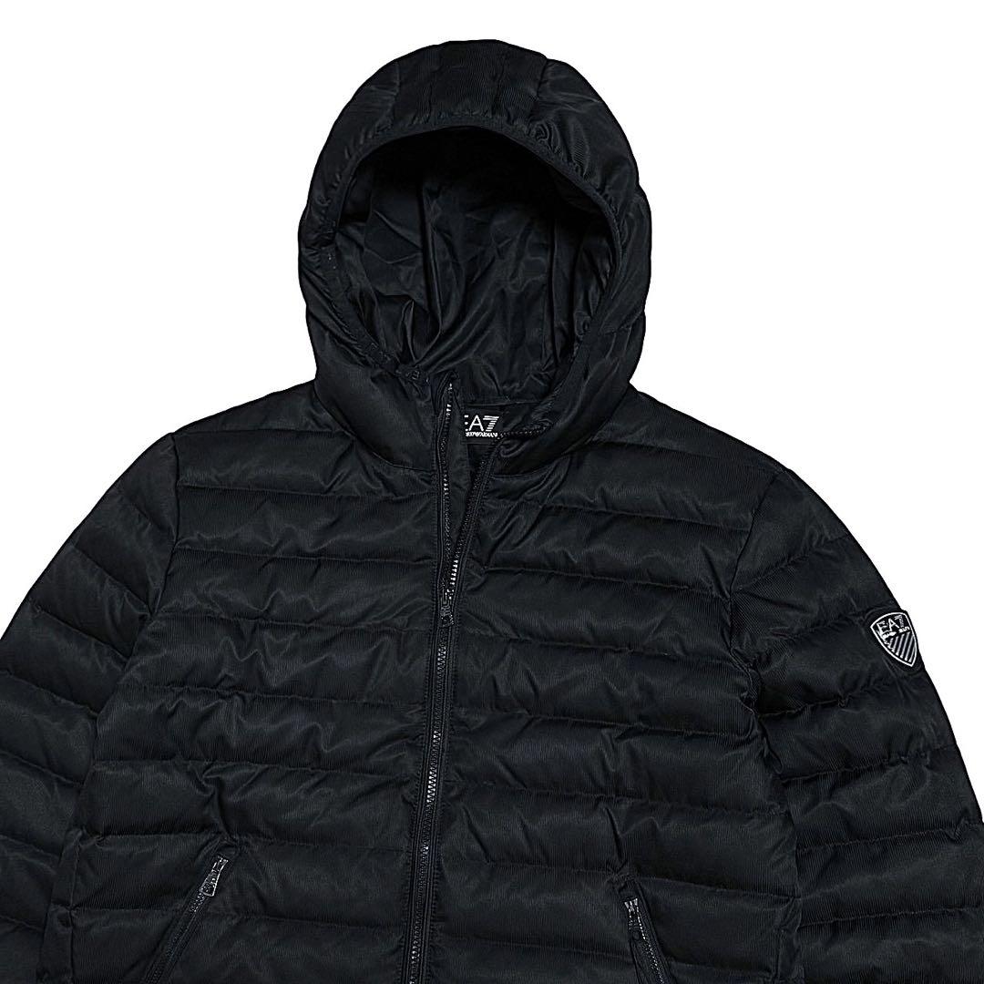 新品 エンポリオアルマーニ EA7 ロゴプレート ダウンジャケット XL 黒