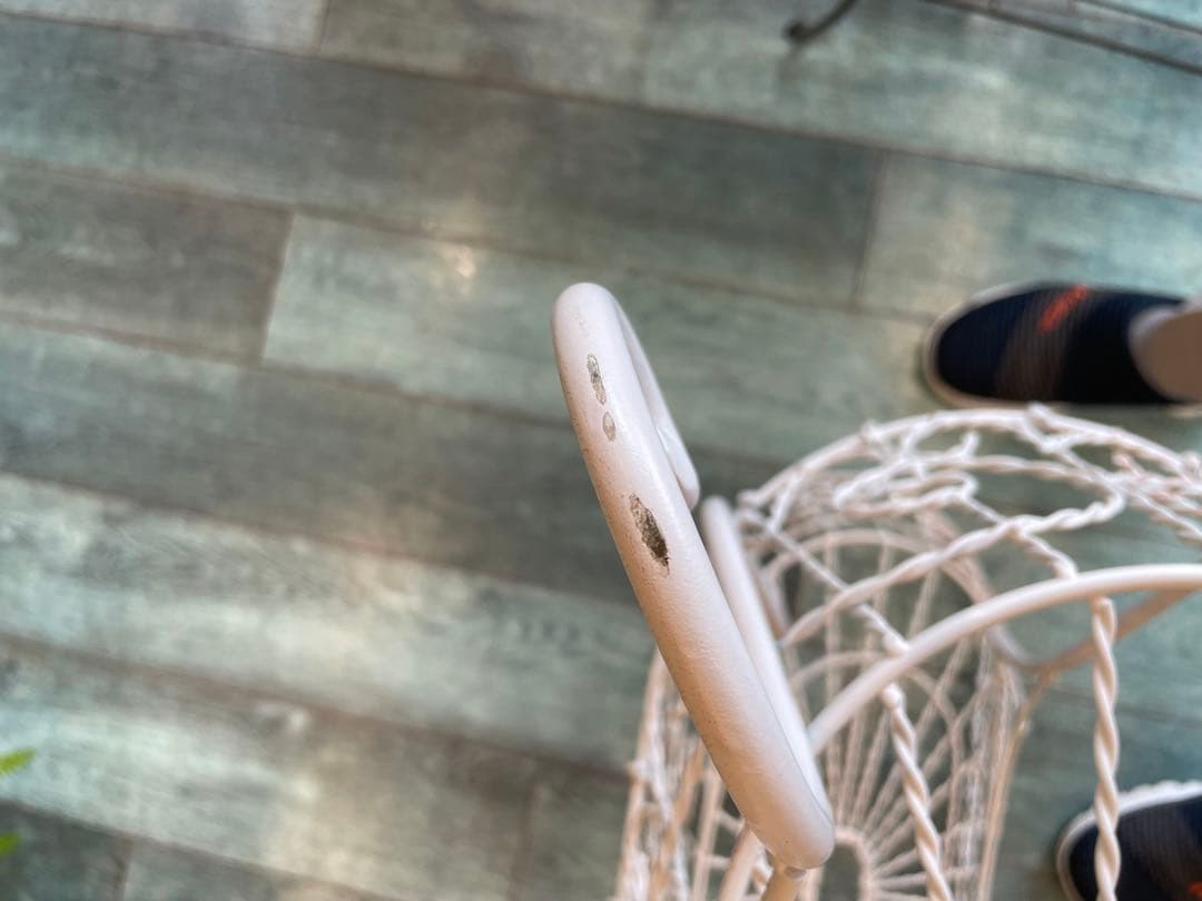 サイド　スタンド　2段　バスケット　アイアン　アンティーク　置物