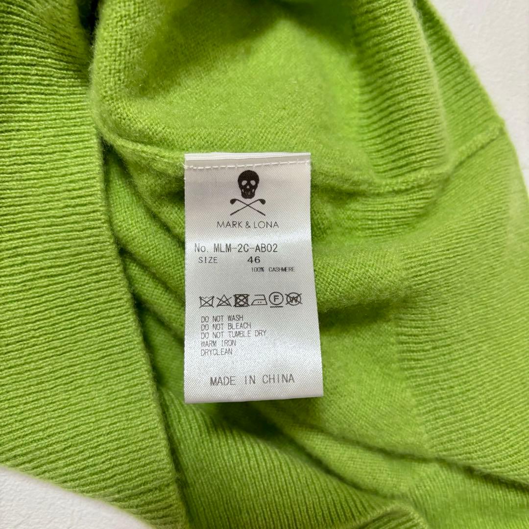 マークアンドロナ カシミヤ100％ タートルネックニット グリーン 46 ゴルフ