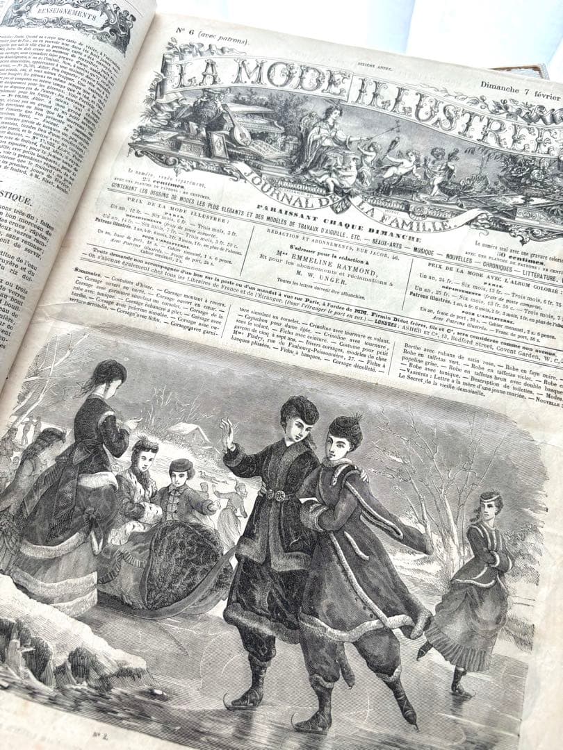 専用 フランス アンティーク ファッション雑誌 1869年 年鑑本 モード