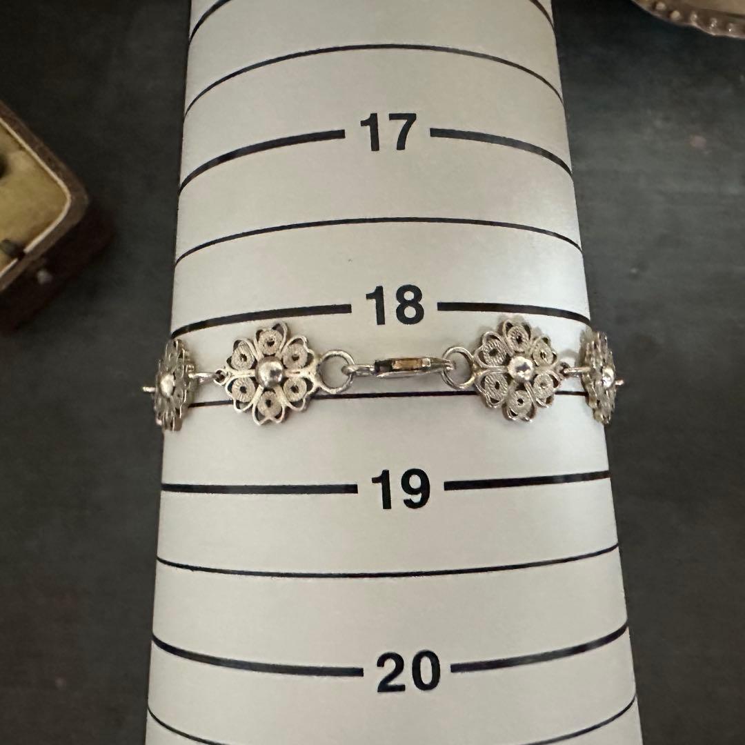 希少　ヴィンテージ　ブレスレット　シルバー　925 花　フラワー　アメリカ