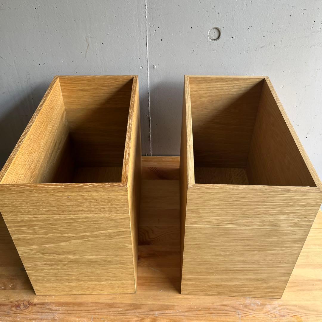 廃盤・希少☆無印 スタッキングチェスト・ハーフ・オープン オーク材