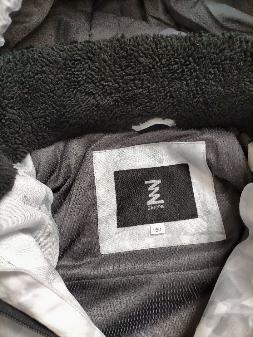 BANNNE バンネ　スノーボードウェア グレー 手袋付き