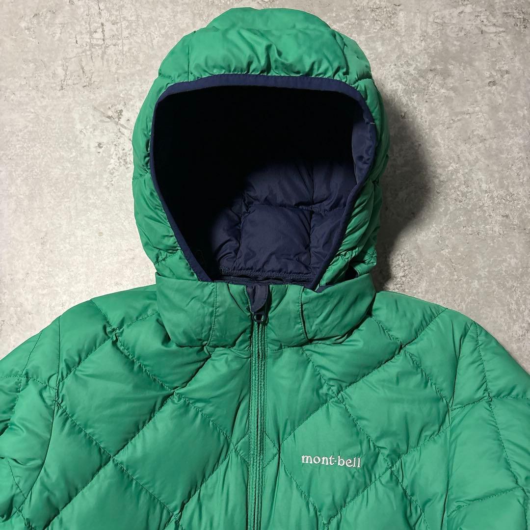 mont-bell リバーシブル ダウン フード取り外し可能 ネイビー/グリーン