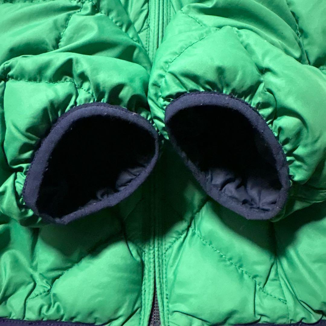 mont-bell リバーシブル ダウン フード取り外し可能 ネイビー/グリーン