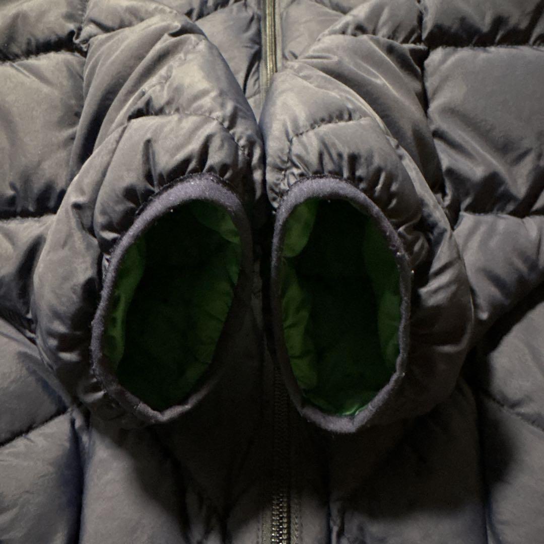 mont-bell リバーシブル ダウン フード取り外し可能 ネイビー/グリーン