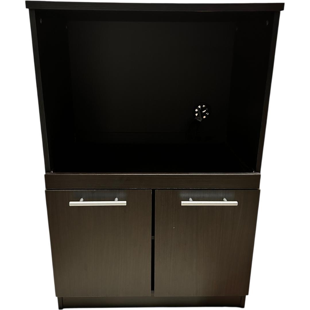 ニトリ キッチン収納キャビネット 電子レンジ台 ダークブラウン