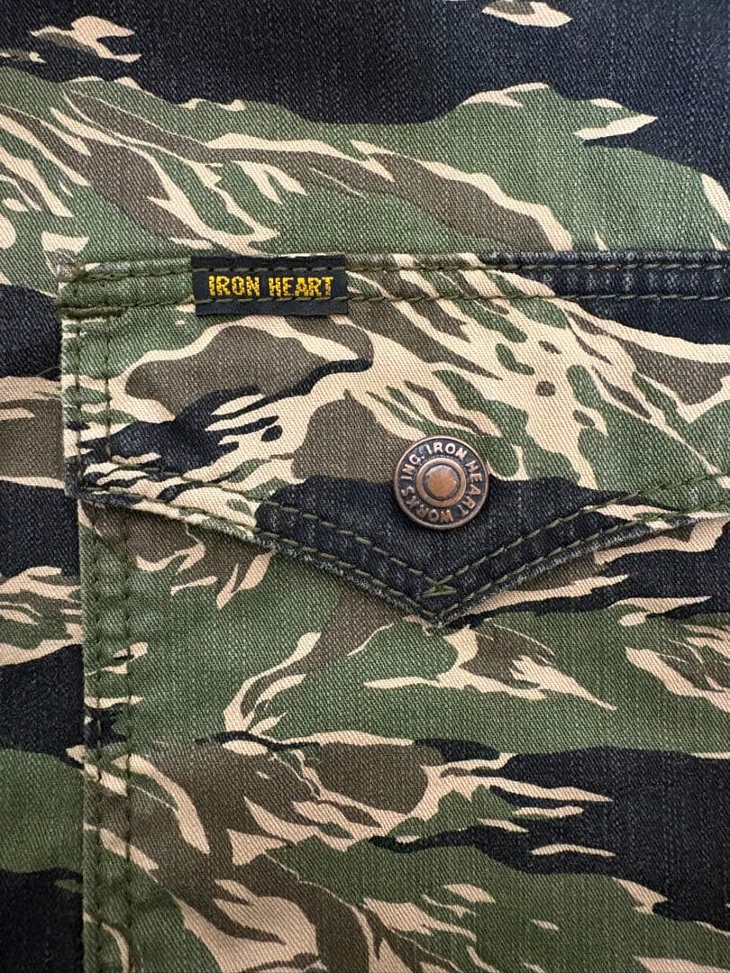 アイアンハート タイガーストライプ カモフラージュ柄シャツ L 迷惑