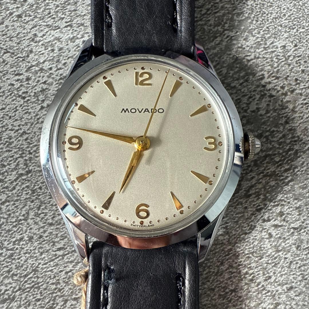 モバード17Jewels手巻き クリームカラー文字盤 箱とタグ付き