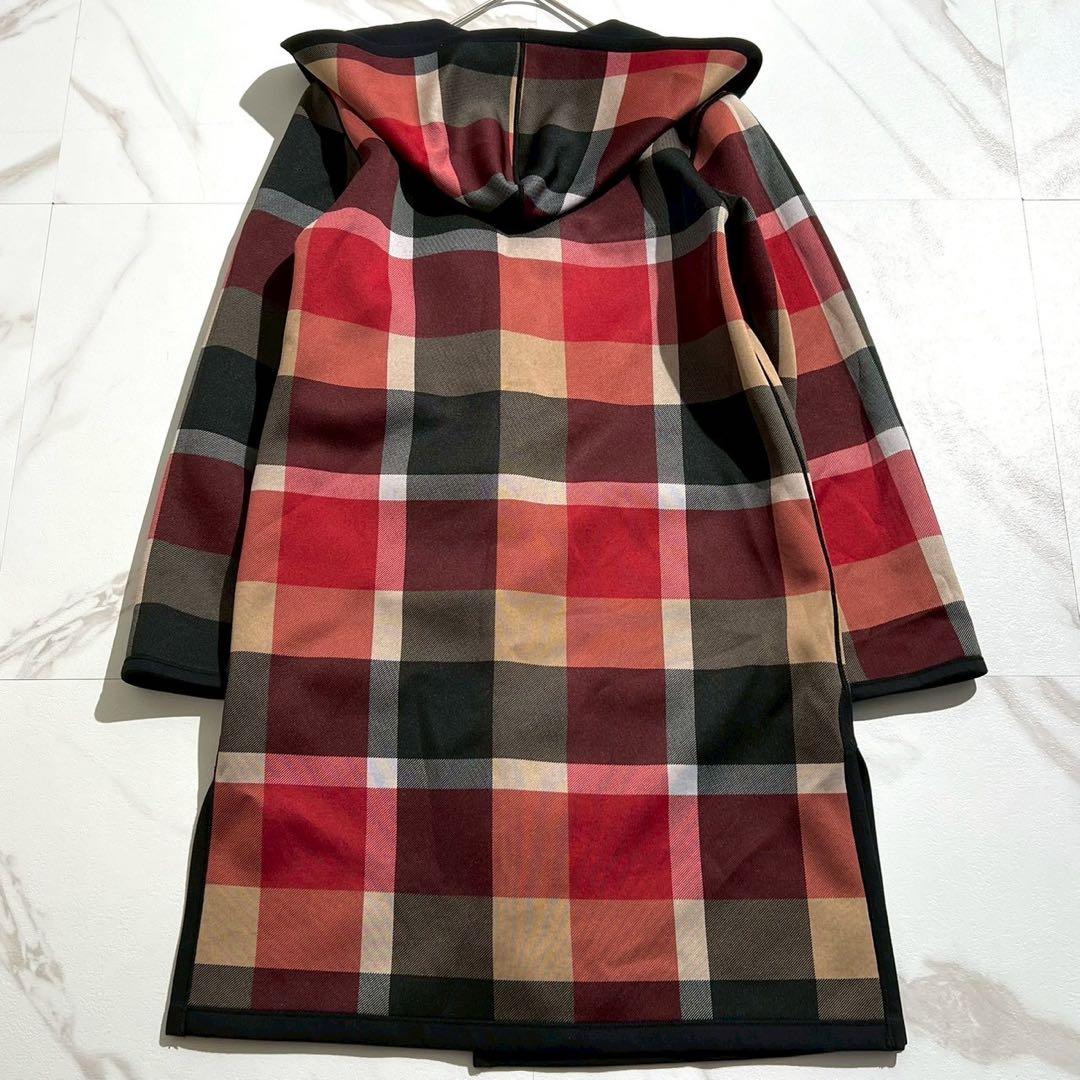 美品 ブルーレーベルクレストブリッジ チェックリバーシブルダンボールコーディガン