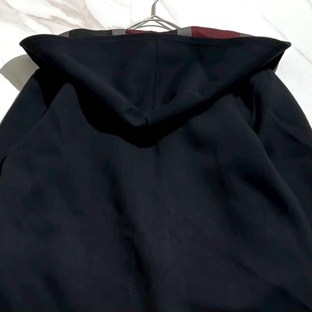 美品 ブルーレーベルクレストブリッジ チェックリバーシブルダンボールコーディガン