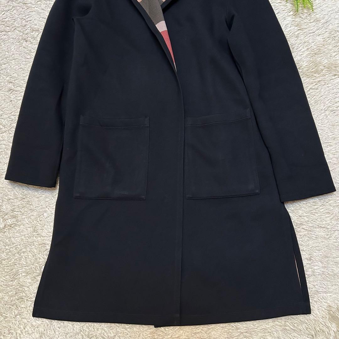 美品 ブルーレーベルクレストブリッジ チェックリバーシブルダンボールコーディガン