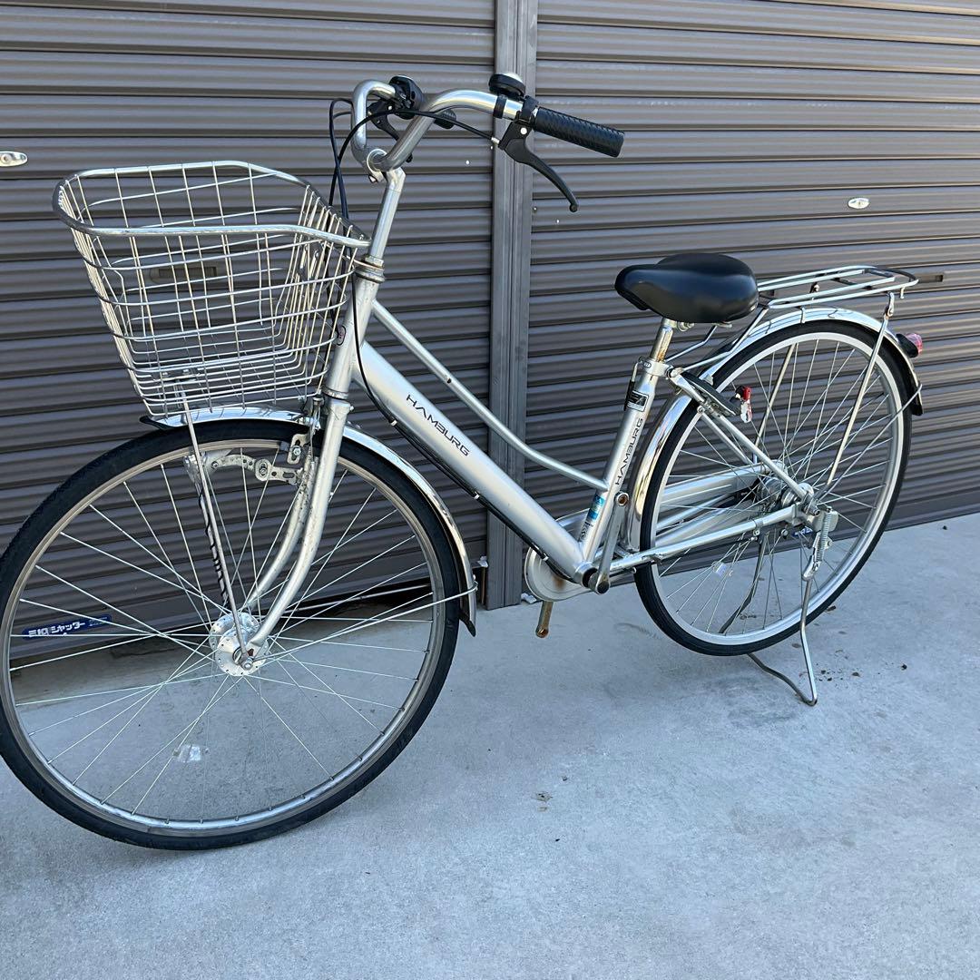 前橋市内引渡し】自転車27インチ カゴ/鍵/ライト付き