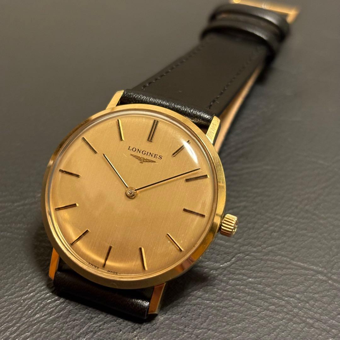稼動品 LONGINES 手巻き時計 ゴールド ロンジン メンズ 2針 - メルカリ