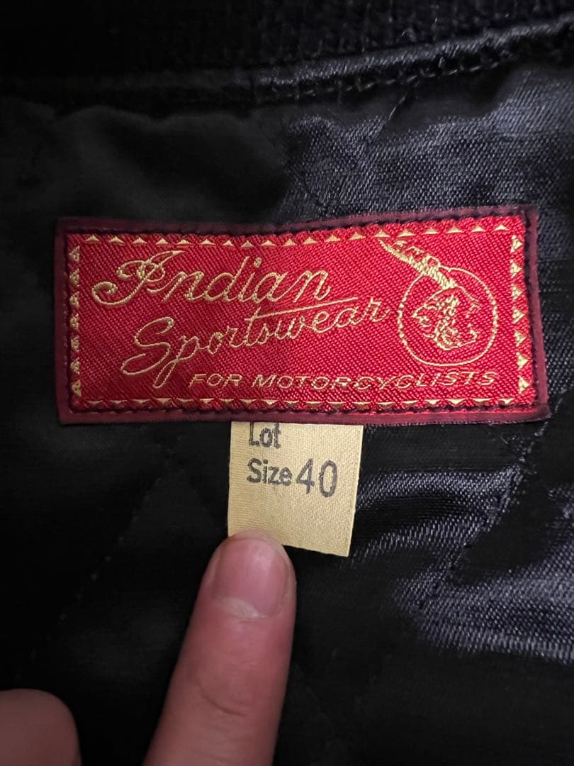 Indian Motorcycle スタジャン　本革　size40