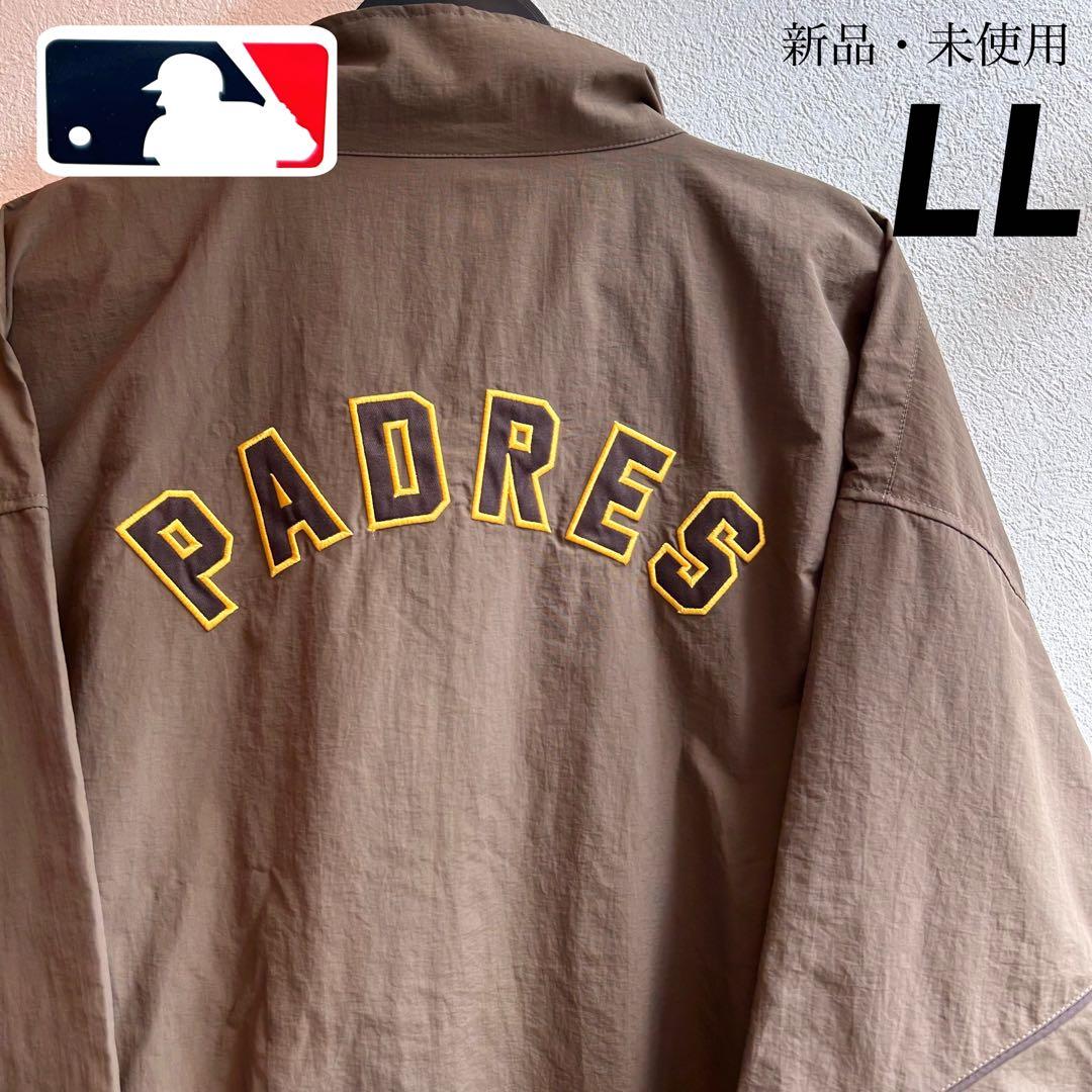希少【LL】MLB パドレス ロゴ刺繍 ナイロンジャケット○アウター