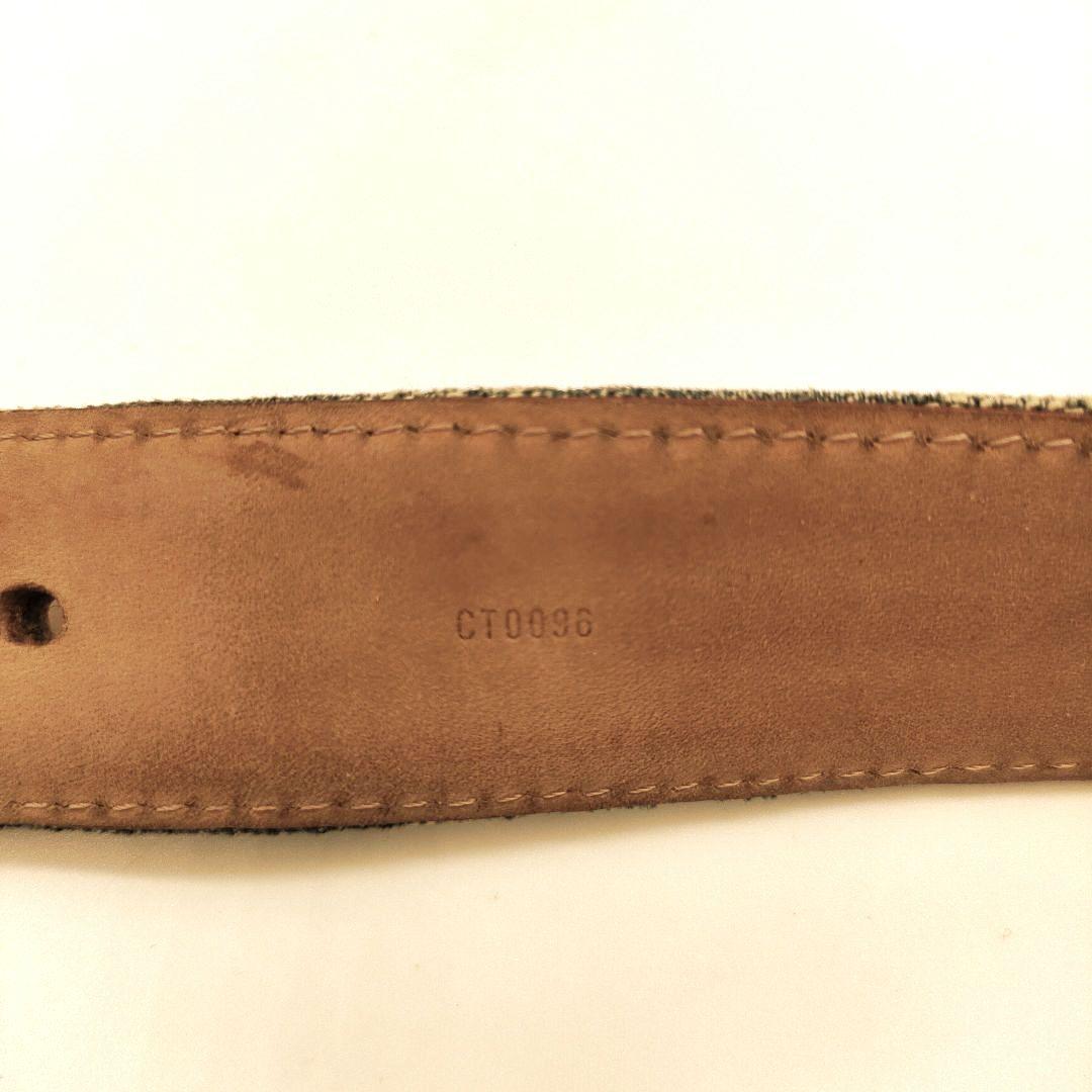 【美品】ルイヴィトン モノグラムデニム ベルト レザー ヌメ革 ゴールド金具