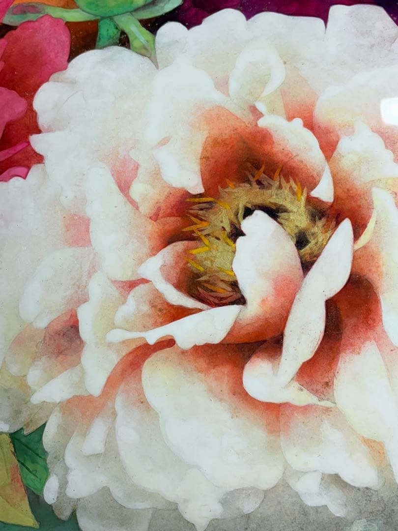 冨貴草」 小川立夫金落款共シール京都巨匠