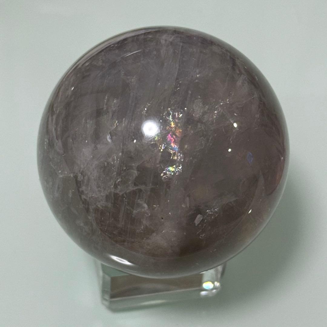 ブルーローズクォーツ グレー スフィア 53mm マダガスカル産 天然石