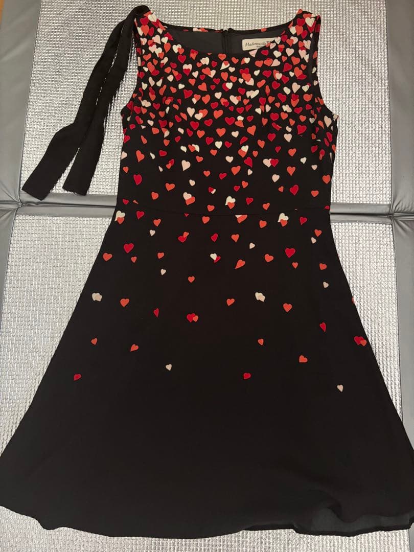 tara jamonタラジャーモン肩リボンハート柄ミニワンピース38 M相当