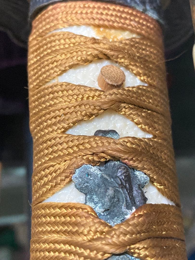 模造刀大小2本セット 金茶柄 雲龍楕円鍔 梨地呂鞘