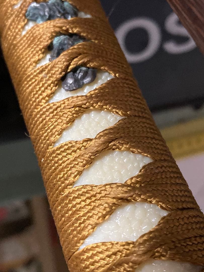 模造刀大小2本セット 金茶柄 雲龍楕円鍔 梨地呂鞘