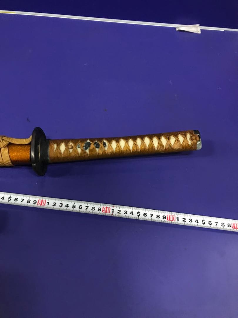 模造刀大小2本セット 金茶柄 雲龍楕円鍔 梨地呂鞘